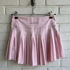 Goldhinge Pink Pleated Tennis Skirt Skort Coquette Preppy Athleisure shorts xs